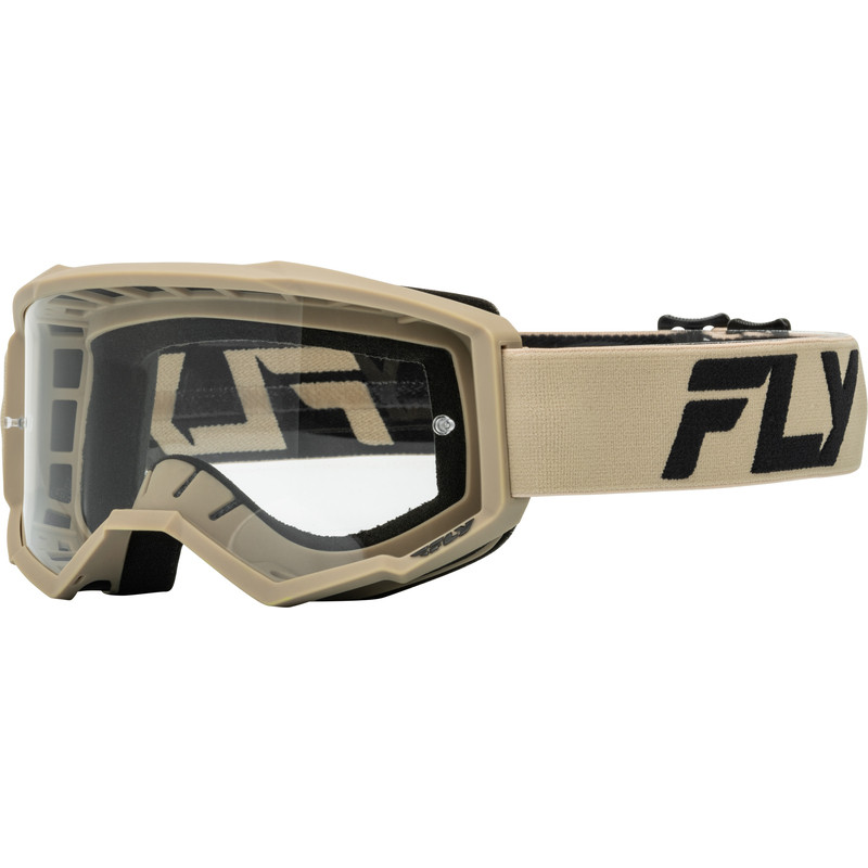 FLY RACING Focus Goggle Khaki/Black- Clear Lens