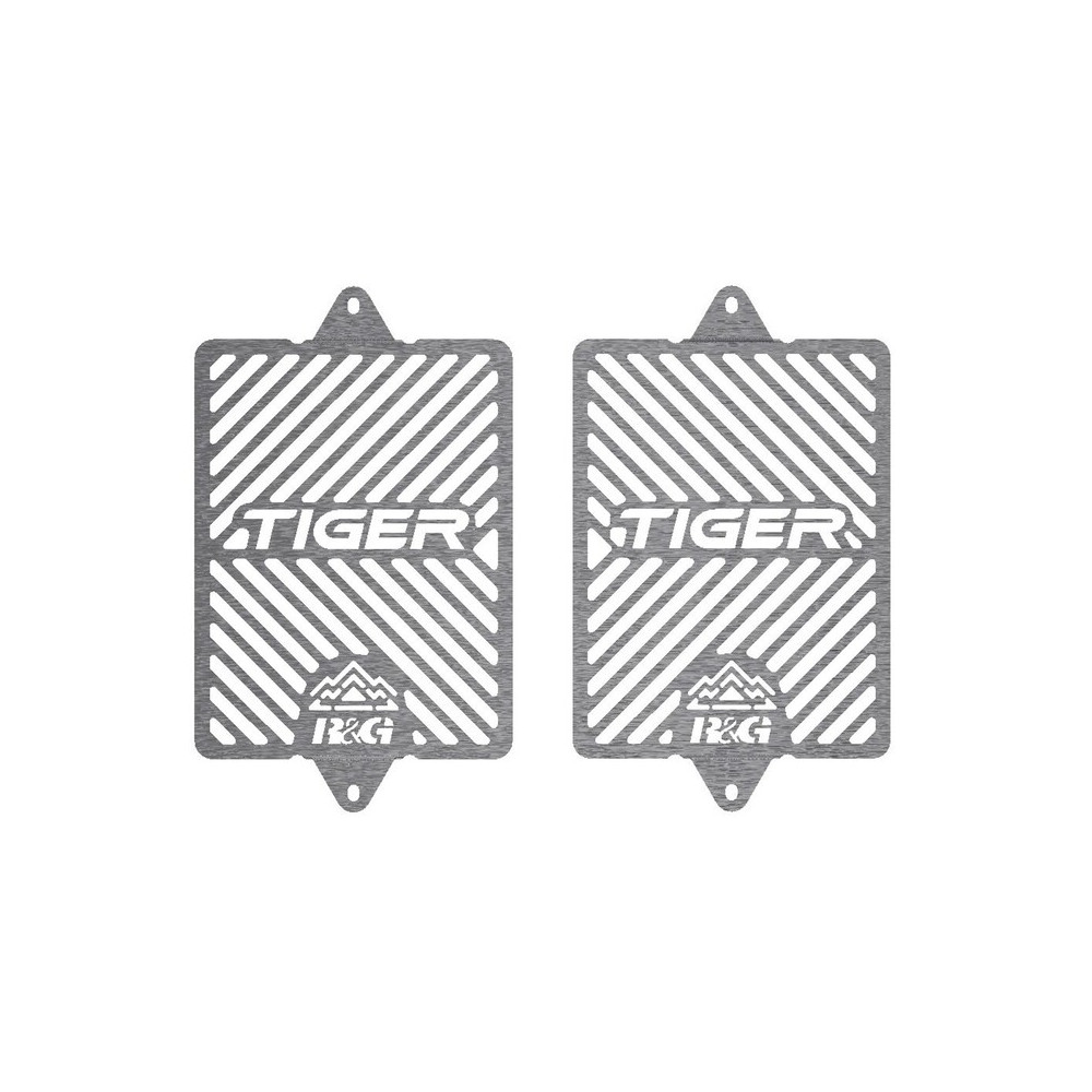 Protections de radiateur gravée R&G RACING (paire) - inox Tiger 850 Sport