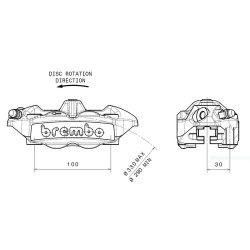 BREMBO M4 Front Right Brake Caliper Titanium Ø34mm
