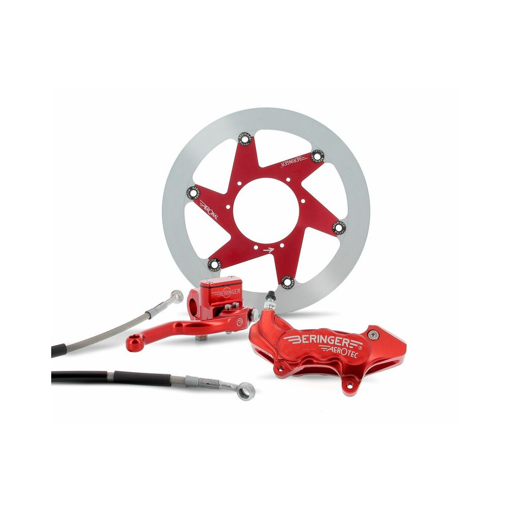 BERINGER Top Race Brake System 17'' Wheel Aerotec® Radial Caliper 4 Pistons Red Honda CRF250R/450R
