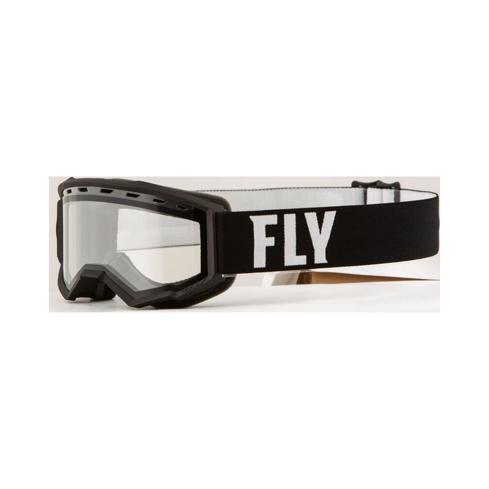 FLY RACING Youth Focus Snw Goggle Blk/Wht W/ Clear Lens