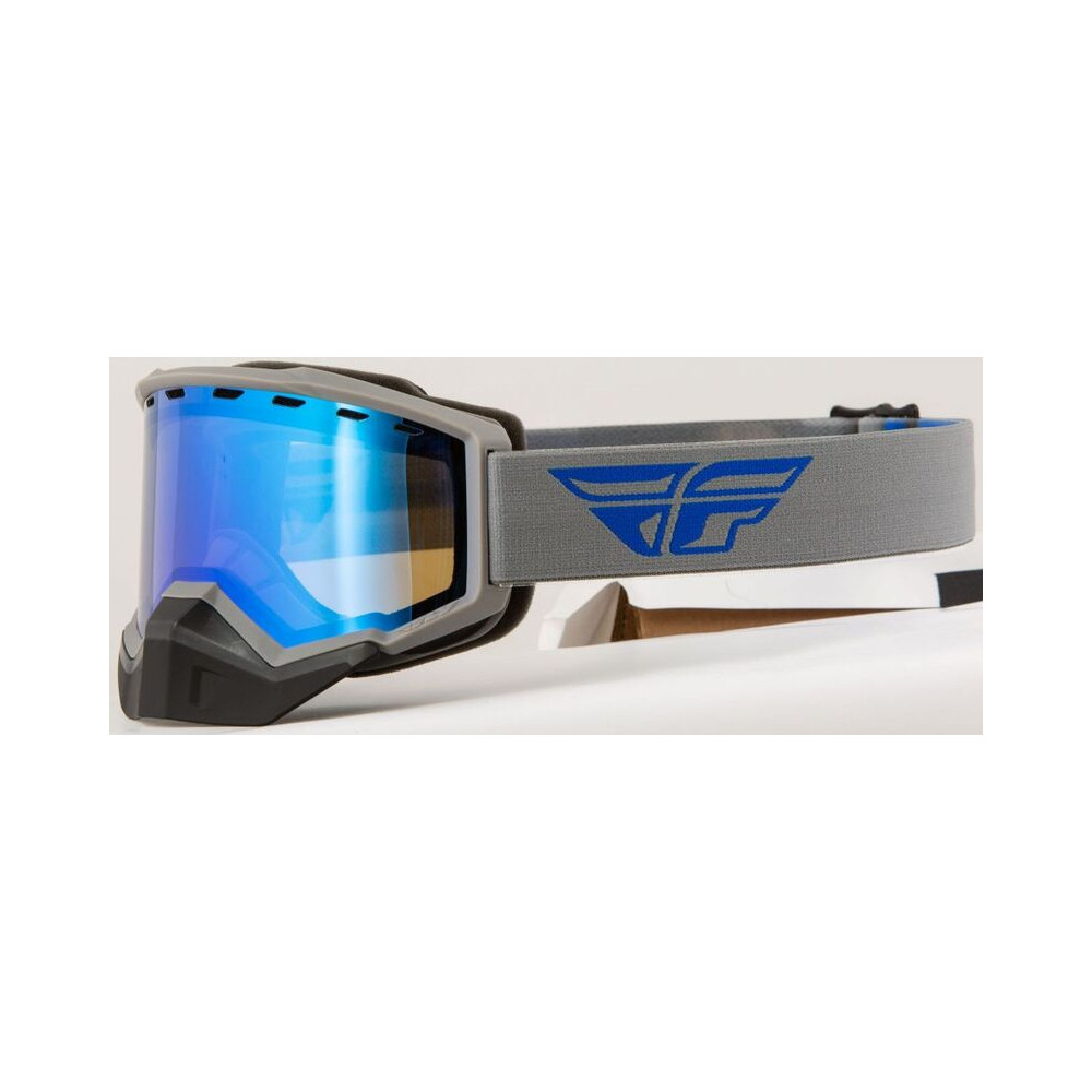 Masque FLY RACING Focus Snow Grey/Blue W/ Sky Blue Mirror/Smoke Lens
