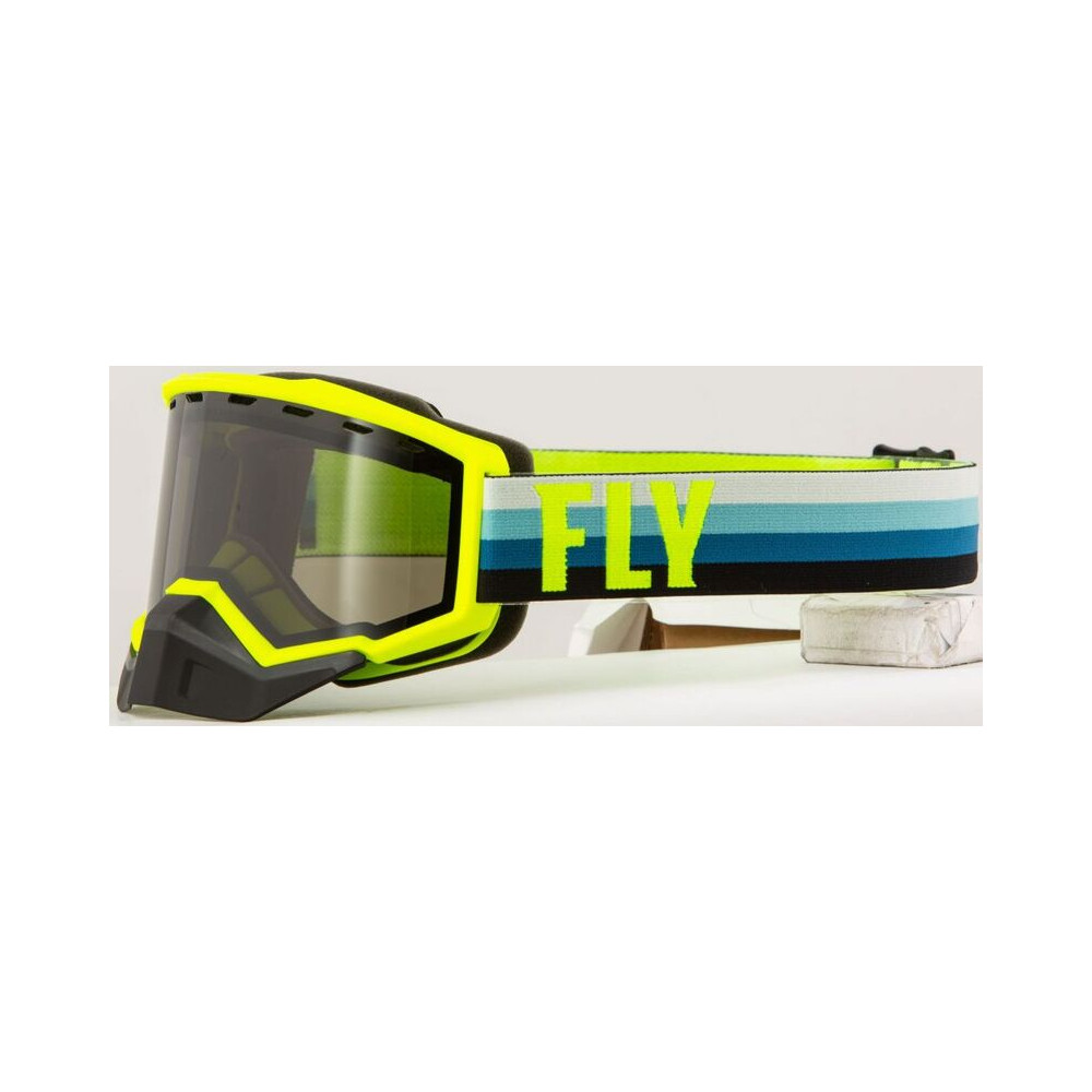 FLY RACING Focus Snow Goggle Hi-Vis/Teal W/ Dark Smoke Lens