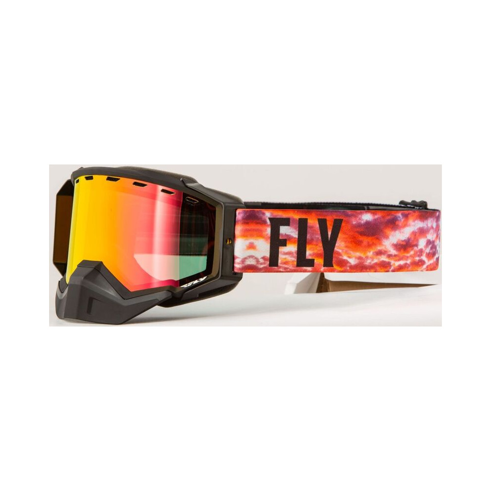 FLY RACING Zone Pro Snw Goggle Blk/Sunset W/ Red Mirror/Plrzd Smoke Lens