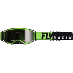 FLY RACING Zone Pro Goggle Black/Green W/Dark Smoke Lens W/Post