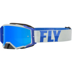 FLY RACING Zone Pro Goggle Grey/Blue W/ Sky Blue Mirror/Smoke Lens