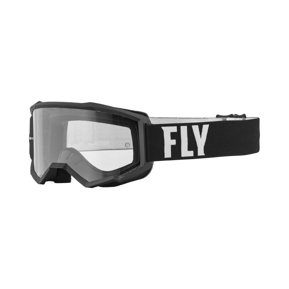 FLY RACING Youth Focus Goggle Black/White W/ Clear Lens