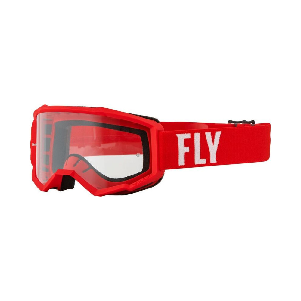 FLY RACING Youth Focus Goggle Red/White W/ Clear Lens