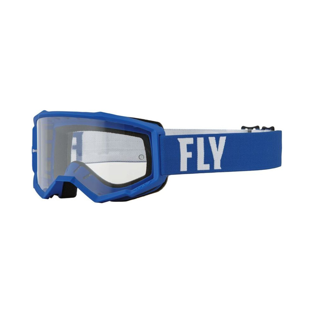 FLY RACING Youth Focus Goggle Blue/White W/ Clear Lens