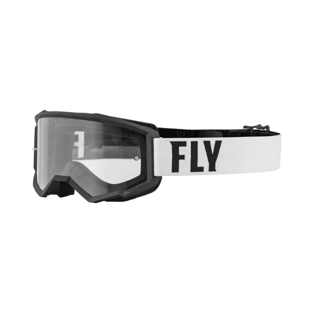 Masque FLY RACING Focus Blanc/Noir Enfant
