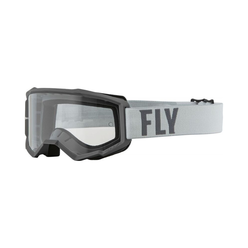 FLY RACING Youth Focus Goggle Grey/Dark Grey W/ Clear Lens
