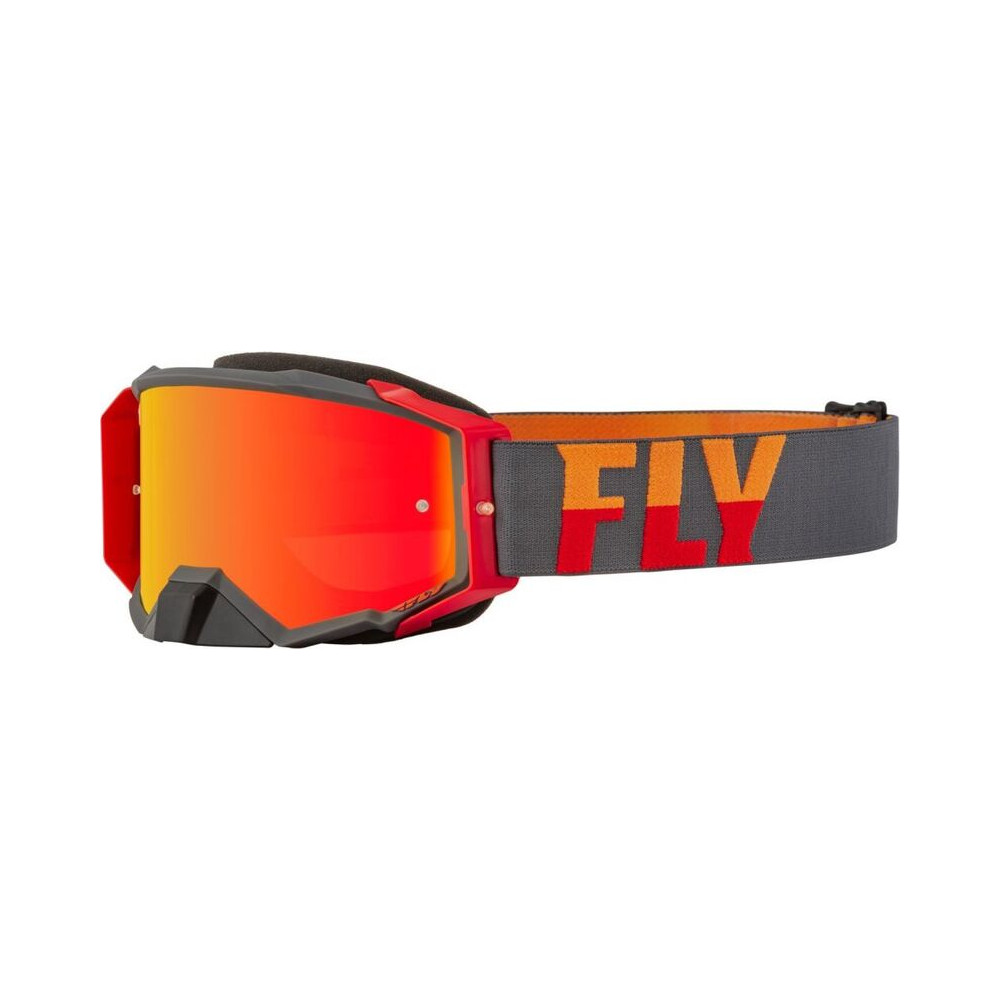FLY RACING Zone Pro Goggle Grey/Red Red Mirror/Amber Lens