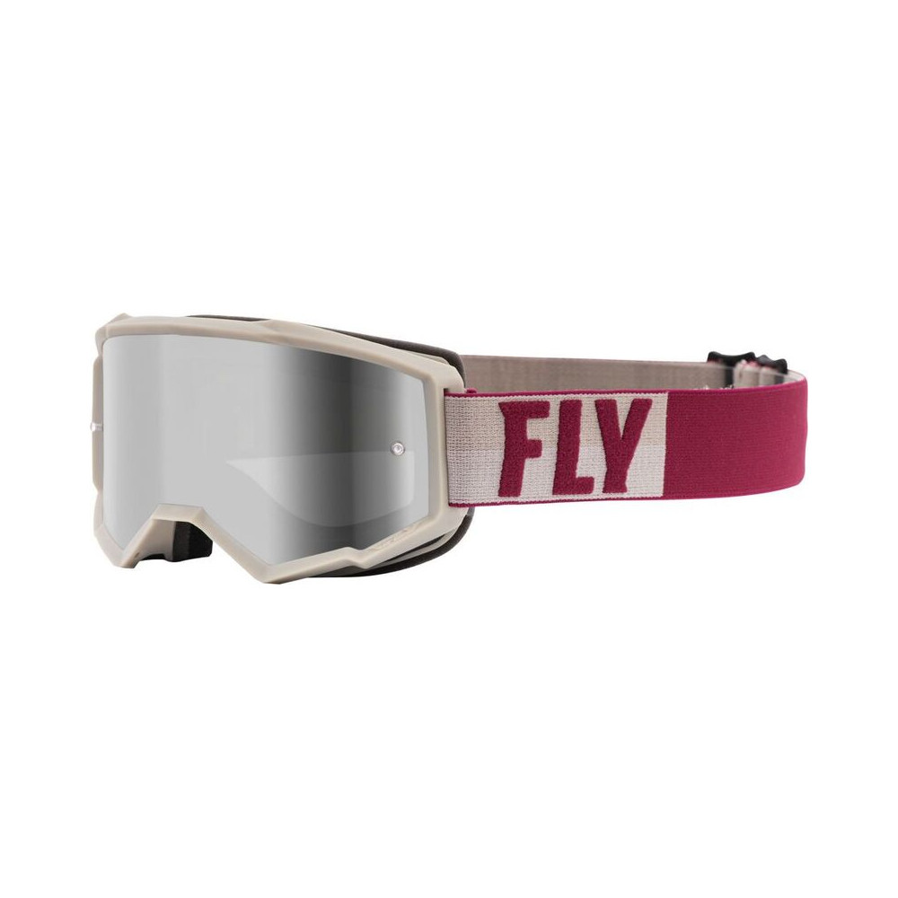 FLY RACING Zone Goggle Stone/Berry W/Silver Mir/Smoke Lens W/Post
